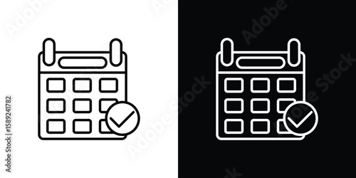 Reservation icon website stock illustration. stroke symbols