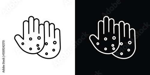 Rash hand icon website stock illustration. stroke symbols