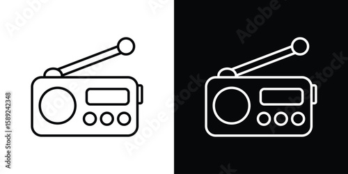 Radio icon website stock illustration. stroke symbols