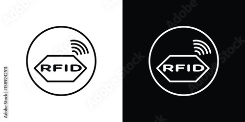 RFID icon website stock illustration. stroke symbols