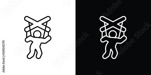 Puppet icon website stock illustration. stroke symbols