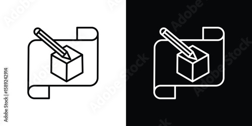 Prototyping icon website stock illustration. stroke symbols