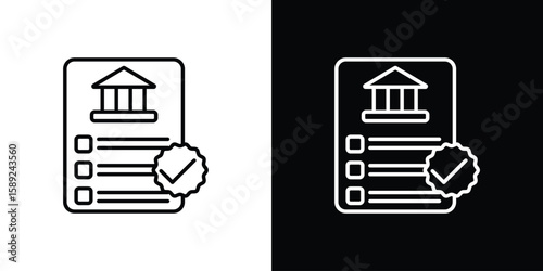 Policy icon website stock illustration. stroke symbols