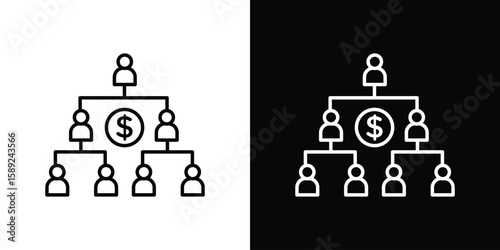 Ponzi scheme icon website stock illustration. stroke symbols