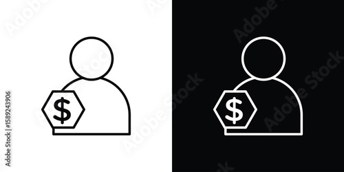 Personal loan icon website stock illustration. stroke symbols