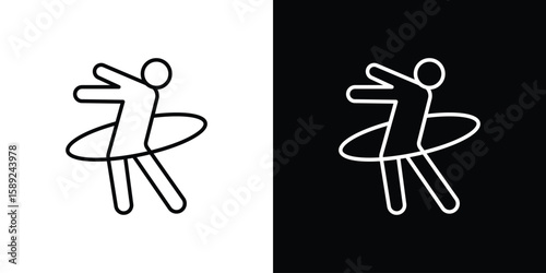 People Hula hop icon website stock illustration. stroke symbols