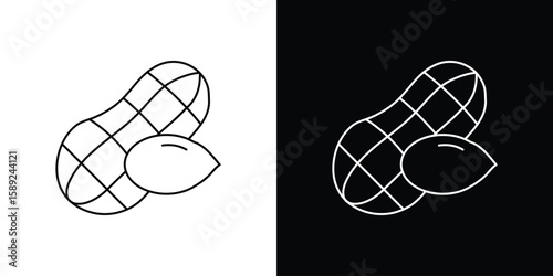 Peanut icon website stock illustration. stroke symbols