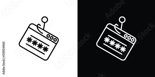 Password phishing icon website stock illustration. stroke symbols
