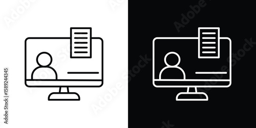 Online course icon website stock illustration. stroke symbols