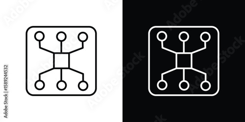 Multichannel icon website stock illustration. stroke symbols