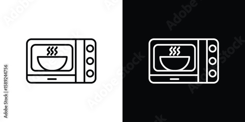 Microwave icon website stock illustration. stroke symbols