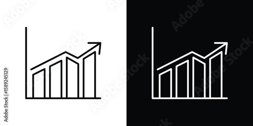 Marketing strategy icon website stock illustration. stroke symbols
