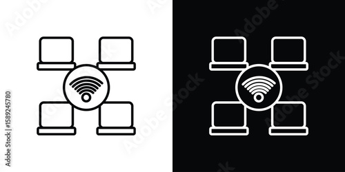 Local network icon website stock illustration. stroke symbols
