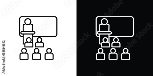 Lecture icon website stock illustration. stroke symbols