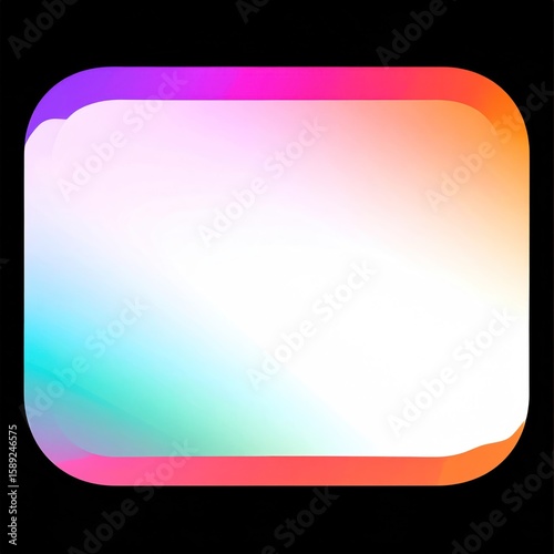 Modern Rectangle Shape with Gradient Fill and Rounded Corners on Black Background