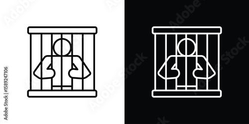 Jail icon website stock illustration. stroke symbols