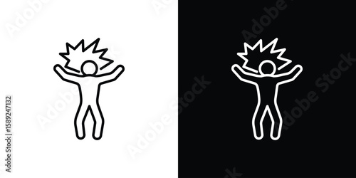 Irritated human icon website stock illustration. stroke symbols