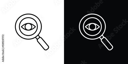 Investigate icon website stock illustration. stroke symbols