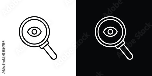 Investigation icon website stock illustration. stroke symbols