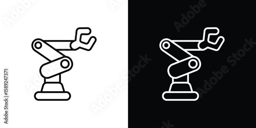 Industrial robot icon website stock illustration. stroke symbols