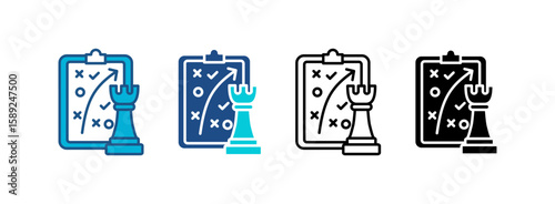Tactical Icon Set With Multiple Styles. Vector Illustration