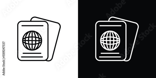 Immigration icon website stock illustration. stroke symbols