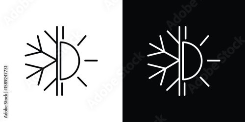Hot and cold icon website stock illustration. stroke symbols