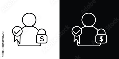 Guarantor icon website stock illustration. stroke symbols
