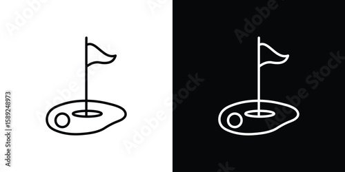 Golf yard icon website stock illustration. stroke symbols