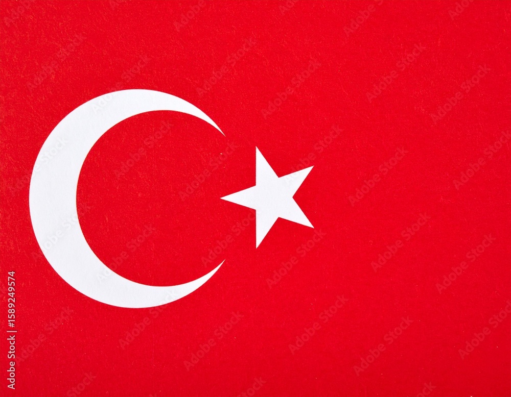 Obraz premium 画用紙に印刷されたトルコの国旗の背景