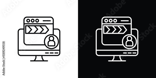 Front end icon website stock illustration. stroke symbols