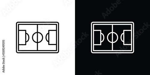 Football field icon website stock illustration. stroke symbols