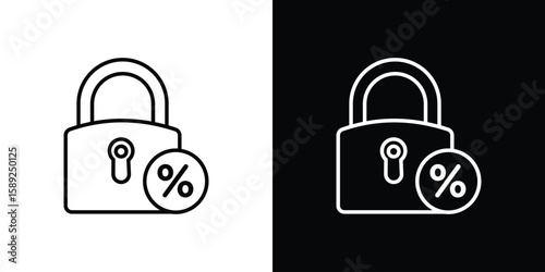 Fixed rate mortgage icon website stock illustration. stroke symbols