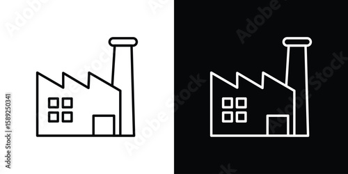 Factory icon website stock illustration. stroke symbols