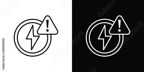 Electric Problem icon website stock illustration. stroke symbols