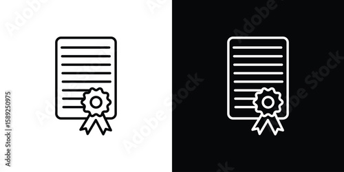 Diploma icon website stock illustration. stroke symbols