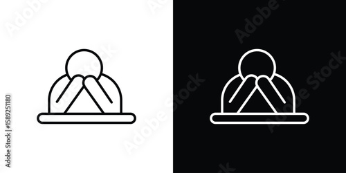 Depression icon website stock illustration. stroke symbols