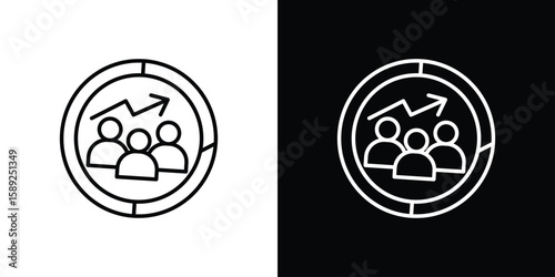 Demographics icon website stock illustration. stroke symbols