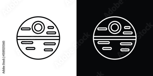 Death star icon website stock illustration. stroke symbols