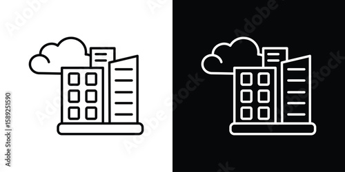 Data center icon website stock illustration. stroke symbols