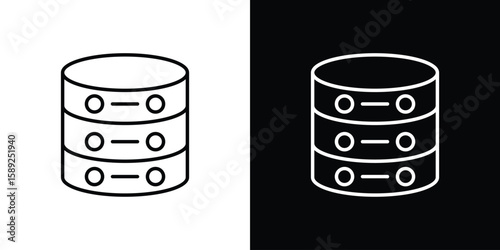 Cylinder database icon website stock illustration. stroke symbols