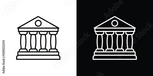 Courthouse icon website stock illustration. stroke symbols
