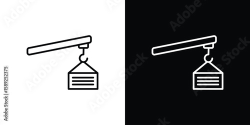Crane icon website stock illustration. stroke symbols