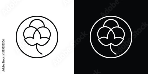 Cotton icon website stock illustration. stroke symbols