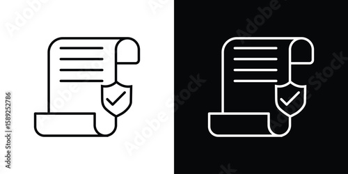 Contract coverage icon website stock illustration. stroke symbols