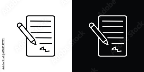 Contract icon website stock illustration. stroke symbols