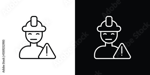 Construction risk icon website stock illustration. stroke symbols