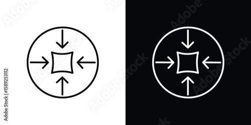 Compact size icon website stock illustration. stroke symbols