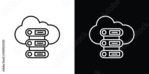 Cloud server icon website stock illustration. stroke symbols