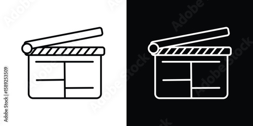 Cinema flapper icon website stock illustration. stroke symbols